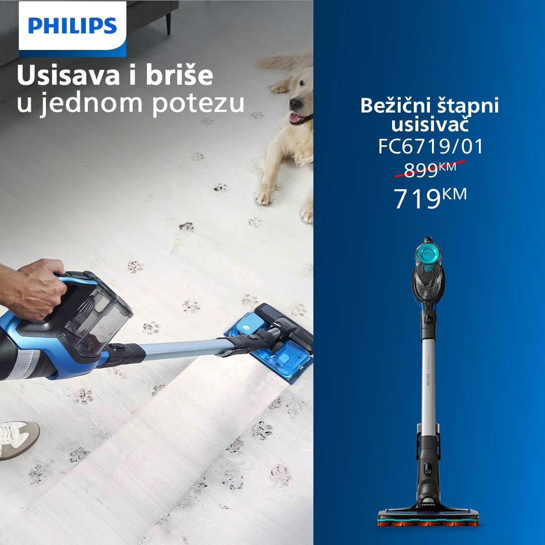 Usisavajte i brišite u jednom potezu uz Philips štapne usisivače