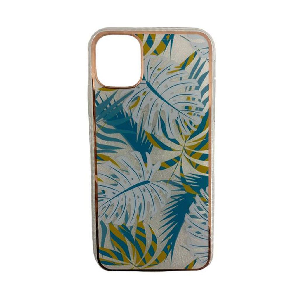 APPLE silikonska maskica flower print za iPhone 11 Zelena