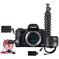 CANON fotoaparat EOS M50 mark II 15-45 IS SEE STREAMING KIT Crni