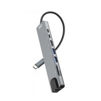 XO HUB003 8 u 1 USB-C Adapter Sivi