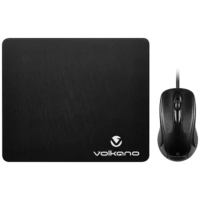 VOLKANO combo set žičani miš i podloga Slick Series Crni