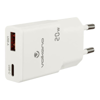 VOLKANO dual adapter 20W USB-A n USB-C Mighty Series Bijeli