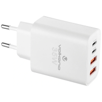 VOLKANO adapter Quad Series USB-A n USB-C 3A Bijeli