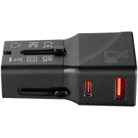 VOLKANO adapter Globetrotter Series 25W Dual USB + Type-C Mini Travel Crni
