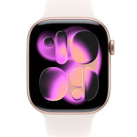 APPLE Watch S11 GPS 46mm Rose Gold Aluminum Case w Light Blush Sport Band S/M