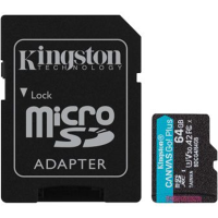 KINGSTON microSDXC 64GB CGP w adapter U3 V30 A2 200MB/s Gen4