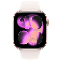APPLE Watch S11 GPS 42mm Rose Gold Aluminium Case w Light Blush Sport Band S/M