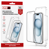 oneS zaštitno staklo sa aplikatorom za iPhone 15 Clear