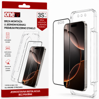 oneS zaštitno staklo sa aplikatorom Black Frame za iPhone 17 Pro Max