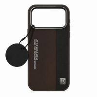 ONES maskica iPhone 17 Pro Max Dark Wood Black Leather
