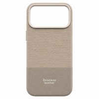 ONES maskica iPhone 17 Pro Max Business Leather Champagne Gold-Sand