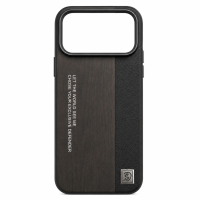 ONES maskica iPhone 17 Pro Dark Wood Black Leather