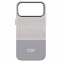 ONES maskica iPhone 17 Pro Business Leather Light Gray-Dark Gray