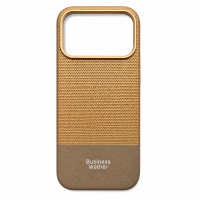 ONES maskica iPhone 17 Pro Business Leather Champagne Gold-Taupe