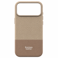 ONES maskica iPhone 17 Pro Business Leather Champagne Gold-Camel Brown
