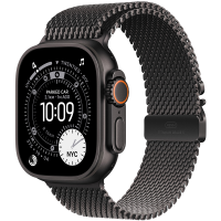APPLE Ultra 3 Cellular 49mm Black Titanium Case w Black Titanium Milanese Loop L
