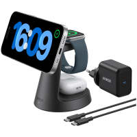 ANKER MagGo Wireless Charging Station (3-in-1,Dock Stand) kabl i adapter bundle