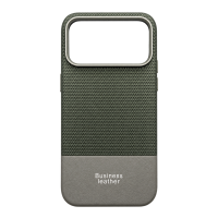 ONES maskica iPhone 17 Pro Max/18 Pro Max Business Leather Olive Gray
